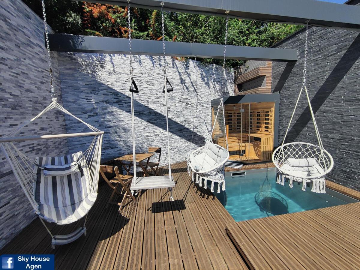 Sky House Agen Logement détente avec Spa Jacuzzi Sauna Hammam Exterior foto
