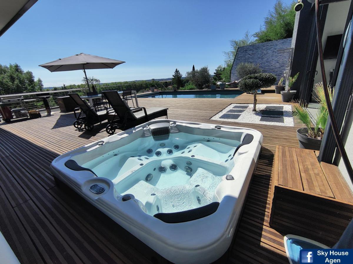 Sky House Agen Logement détente avec Spa Jacuzzi Sauna Hammam Exterior foto